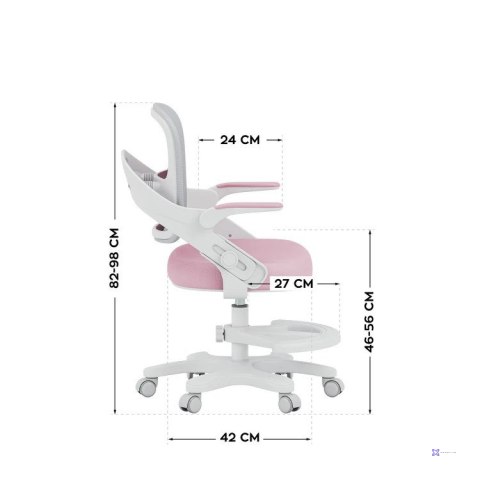 Fotel obrotowy Junior 4.3 Pink-Grey