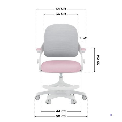 Fotel obrotowy Junior 4.3 Pink-Grey