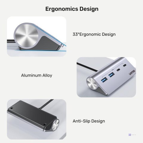 UNITEK HUB ALUMINIOWY USB-A/C 2X USBA 2X USBC 5GBP