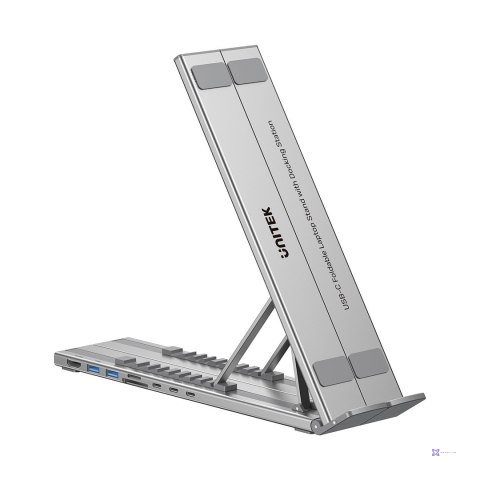UNITEK PODSTAWKA POD LAPTOP REGULOWANA + HUB USB-C/A, HDMI 2.0, PD 100W
