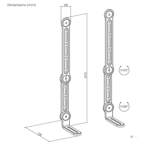 MACLEAN UCHWYT VESA NA SOUNDBAR UNIWERSALNY, 15KG MAX MC-334