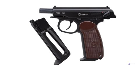 Wiatrówka pistolet RANGER PM BB KWC kal. 4,5 BBs Blow Back 15 strz. FULL METAL CO2 (AAKCMB440AZB)