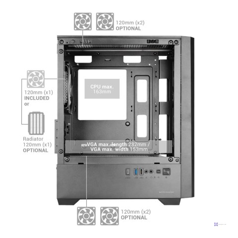 TACENS MARS MC-VECTOR 4xARGB USB-C mATX- obudowa/cases