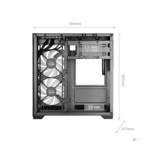 TACENS MARS MC-VIEW3 3xARGB USB-C mATX- obudowa/cases
