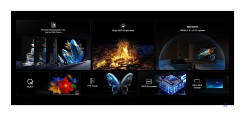 Telewizor TCL 55C69KS QD-Mini LED 55" 4K Ultra HD Google TV Dolby Atmos DVB-T2 Metaliczny