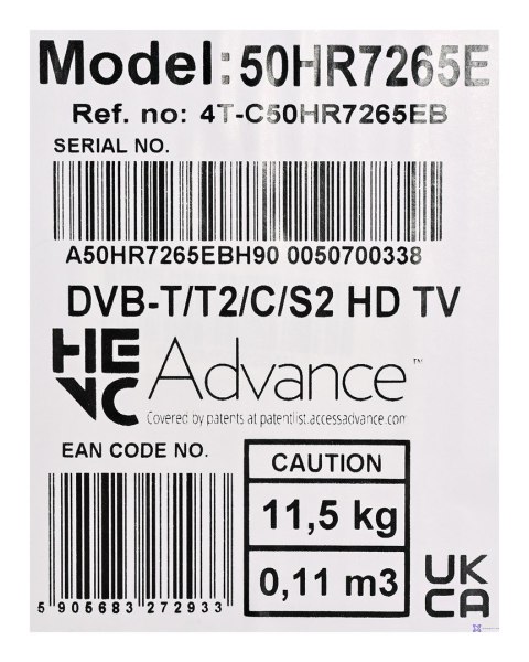 Telewizor SHARP 50HR7265E QLED 50" 4K Ultra HD Google TV Dolby Digital Plus DVB-T2 Czarny