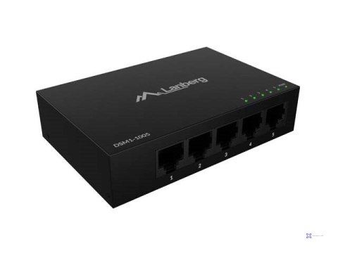 LANBERG SWITCH DSM1-1005 5X1GB/S NIEZARZĄDZALNY GIGABIT ETHERNET DESKTOP 12V (OBUDOWA METALOWA)
