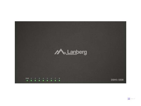 LANBERG SWITCH DSM1-1008 8X1GB/S NIEZARZĄDZALNY GIGABIT ETHERNET 12V (OBUDOWA METALOWA)