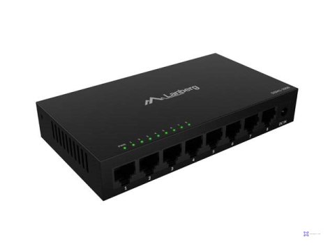 LANBERG SWITCH DSM1-1008 8X1GB/S NIEZARZĄDZALNY GIGABIT ETHERNET 12V (OBUDOWA METALOWA)
