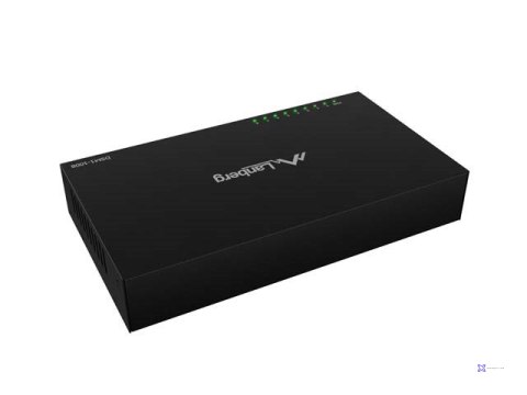 LANBERG SWITCH DSM1-1008 8X1GB/S NIEZARZĄDZALNY GIGABIT ETHERNET 12V (OBUDOWA METALOWA)