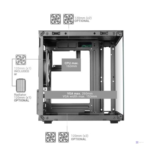 TACENS MARS MC-CUBE 1xARGB USB-C mATX- obudowa/cases
