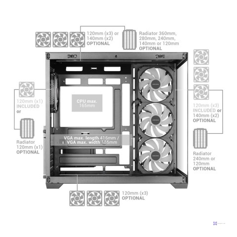 TACENS MARS MC-V5 4xARGB USB-C ATX-obudowa/cases