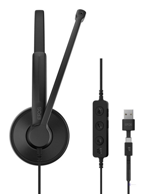 Słuchawki nauszne przewodowe EPOS IMPACT 100 MS Stereo USB-C + USB-A