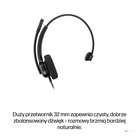 Słuchawki przewodowe HP Poly Mission 415 Monaural USB Wired Headset Classic