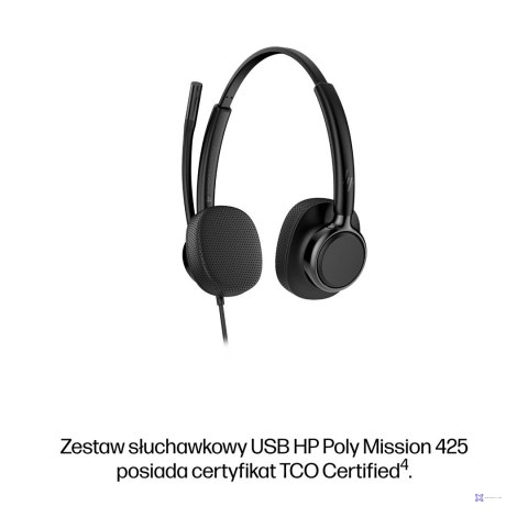 Słuchawki przewodowe HP Poly Mission 425 Stereo USB Wired Headset