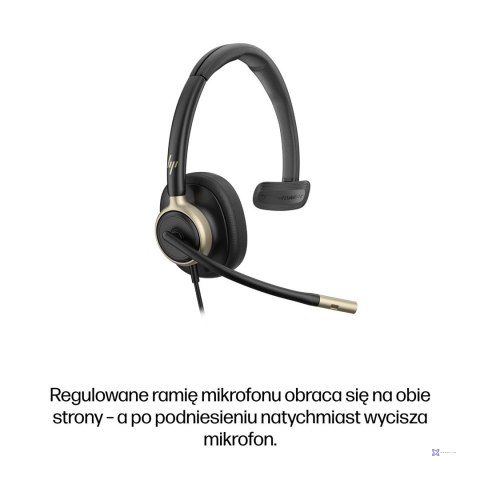 Słuchawki przewodowe HP Poly Mission 815 Monaural USB Wired Headset