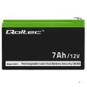 QOLTEC AKUMULATOR AGM 12V | 7AH | MAX. 105A | SECURITY