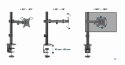 GEMBIRD BIURKOWE REGULOWANE RAMIĘ/UCHWYT NA MONITOR 17-32, VESA 100X100MM, DO 9 KG