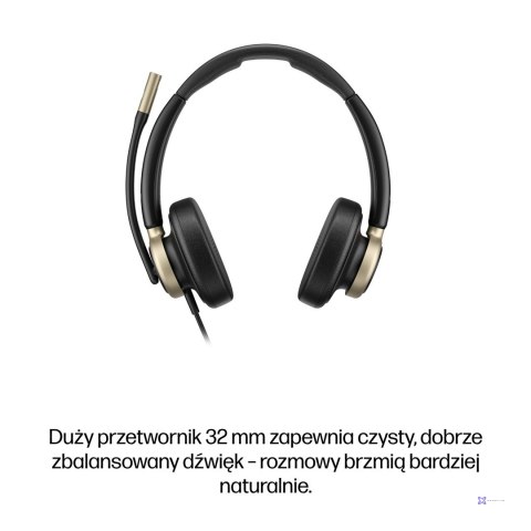 Słuchawki przewodowe HP Poly Mission 825 Stereo USB Wired Headset