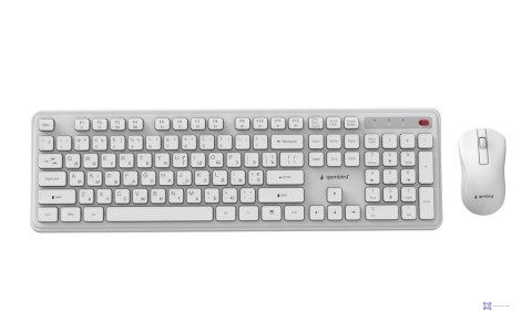 GEMBIRD BEZPRZEWODOWY ZESTAW KLAWIATURY + MYSZ SLIM PRO BUSINESS NA BIURKO,BIAŁY, UKŁAD RU