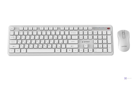GEMBIRD BEZPRZEWODOWY ZESTAW KLAWIATURY + MYSZ SLIM PRO BUSINESS NA BIURKO,BIAŁY, UKŁAD RU