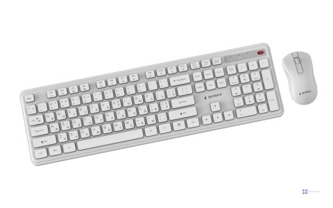 GEMBIRD BEZPRZEWODOWY ZESTAW KLAWIATURY + MYSZ SLIM PRO BUSINESS NA BIURKO,BIAŁY, UKŁAD RU