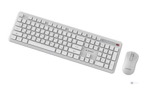 GEMBIRD BEZPRZEWODOWY ZESTAW KLAWIATURY + MYSZ SLIM PRO BUSINESS NA BIURKO,BIAŁY, UKŁAD RU