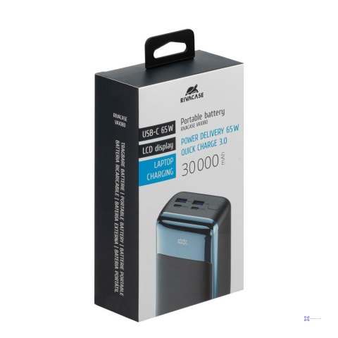 Rivacase VA1080 bank mocy Litowo-polimerowy (LiPo) 30000 mAh Czarny, Niebieski