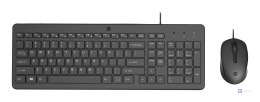 Zestaw klawiatura + mysz HP 150 Wired Mouse and Keyboard przewodowe czarne Niemiecki układ klawiszy 240J7AA#ABD