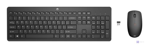 Zestaw klawiatura + mysz HP 230 Wireless Mouse and Keyboard Combo bezprzewodowe czarne Niemiecki układ klawiszy QWERTZ 18H24AA#A