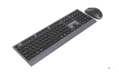GEMBIRD BEZPRZEWODOWY ZESTAW KLAWIATURY + MYSZ DUAL MODE, 2.4 GHZ + BT, SLIM, UKŁAD RU, KOLOR CZARNY