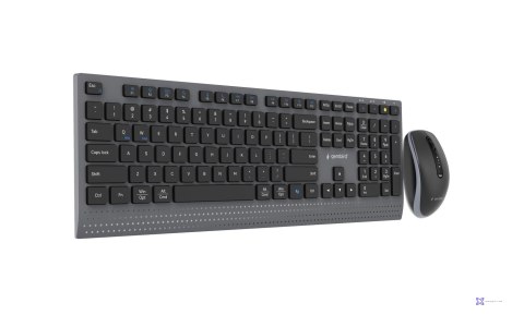 GEMBIRD BEZPRZEWODOWY ZESTAW KLAWIATURY + MYSZ DUAL MODE, 2.4 GHZ + BT, SLIM, UKŁAD US, KOLOR CZARNY