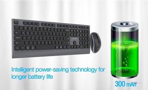 GEMBIRD BEZPRZEWODOWY ZESTAW KLAWIATURY + MYSZ DUAL MODE, 2.4 GHZ + BT, SLIM, UKŁAD US, KOLOR CZARNY