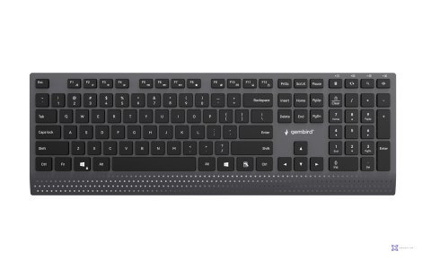 GEMBIRD KLAWIATURA SLIM PRZEWODOWA MULTIMEDIALNA CZARNA, USB-C, UKŁAD US