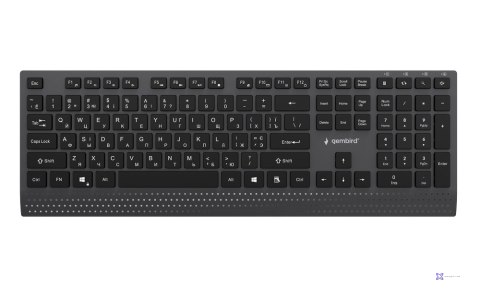 GEMBIRD PRZEWODOWA KLAWIATURA MULTIMEDIALNA SLIM USB-C, RU LAYOUT, CZARNA