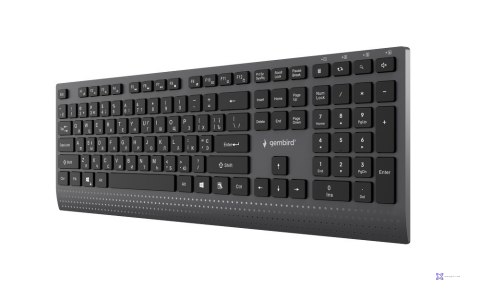 GEMBIRD PRZEWODOWA KLAWIATURA MULTIMEDIALNA SLIM USB-C, RU LAYOUT, CZARNA
