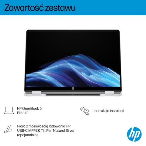 HP OmniBook 5 Flip 14-fp0216nw Core 7 150U 14.0"2K OLED Touch 300nits LBL 16GB LPDDR5 SSD512 Intel Graphics Cam1080p 68Wh Win11 