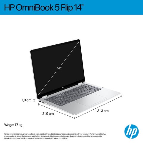 HP OmniBook 5 Flip 14-fp0216nw Core 7 150U 14.0"2K OLED Touch 300nits LBL 16GB LPDDR5 SSD512 Intel Graphics Cam1080p 68Wh Win11 