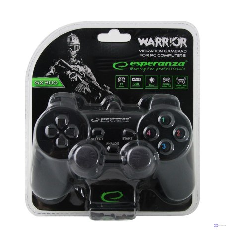 Gamepad Esperanza EG102 (PC, PS3; kolor czarny)