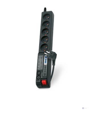Listwa przeciwprzepięciowa Acar 504WF EMI/RFI (3m ; czarny z blachą)
