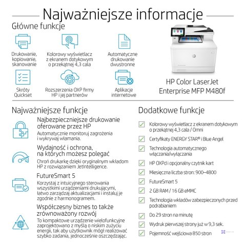 Drukarka HP Color LaserJet Enterprise M480f