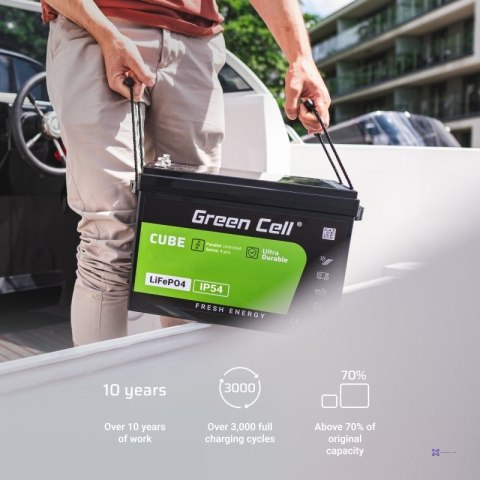 GREEN CELL AKUMULATOR LIFEPO4 CUBE 50AH 12V/12.8V 640WH LFPGC12V50AH