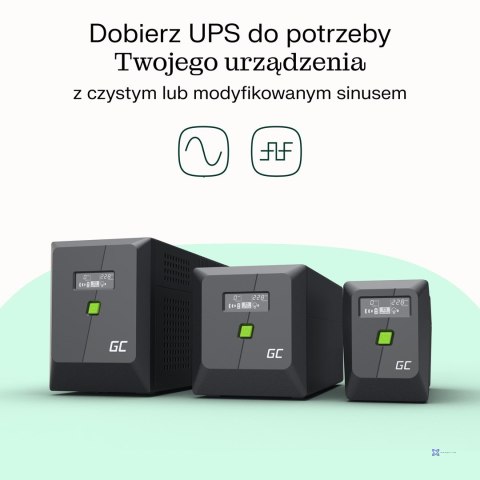 GREEN CELL UPS POWERPROOF 1050W/1500VA CZYSTA SINUSOIDA