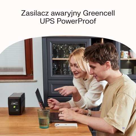 GREEN CELL UPS POWERPROOF 1050W/1500VA CZYSTA SINUSOIDA