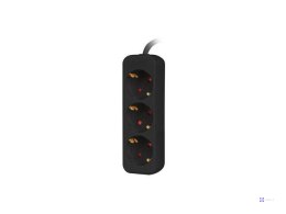 Listwa przedłużacz Lanberg 1,5m czarna 3x 230V Schuko, kabel wykonany z pełnej miedzi
