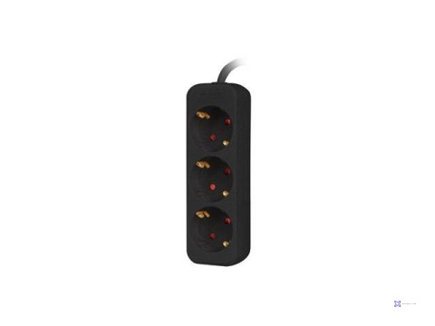 Listwa przedłużacz Lanberg 1,5m czarna 3x 230V Schuko, kabel wykonany z pełnej miedzi