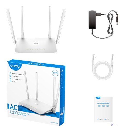 Router CUDY WR1300 LAN Gigabit AC1200 Dual Band WiFi Mesh