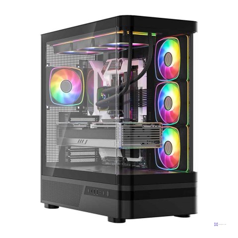 MODECOM OBUDOWA VOLCANO AQ 100 ARGB MIDI CZARNA