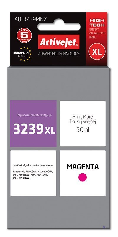 Activejet AB-3239MNX Tusz (zamiennik Brother LC3239XLM; Supreme; 50 ml; purpurowy)