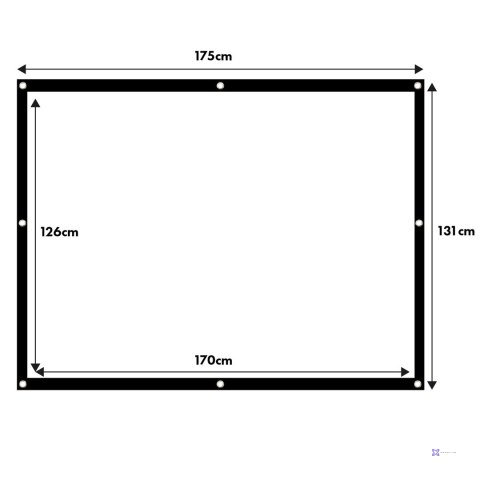 MACLEAN EKRAN PROJEKCYJNY 84", 175X131CM, , OBRAMOWANIE 25MM 4:3, HACZYKI DO NACIĄGU MC-166